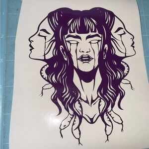 Purple Hair Art Sticker